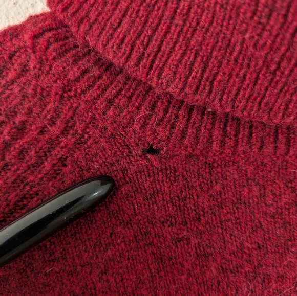 J Crew Red/Burgundy Merino Wool/Alpaca Turtleneck Sweater Long Sleeve Women's S - Picture 6 of 9